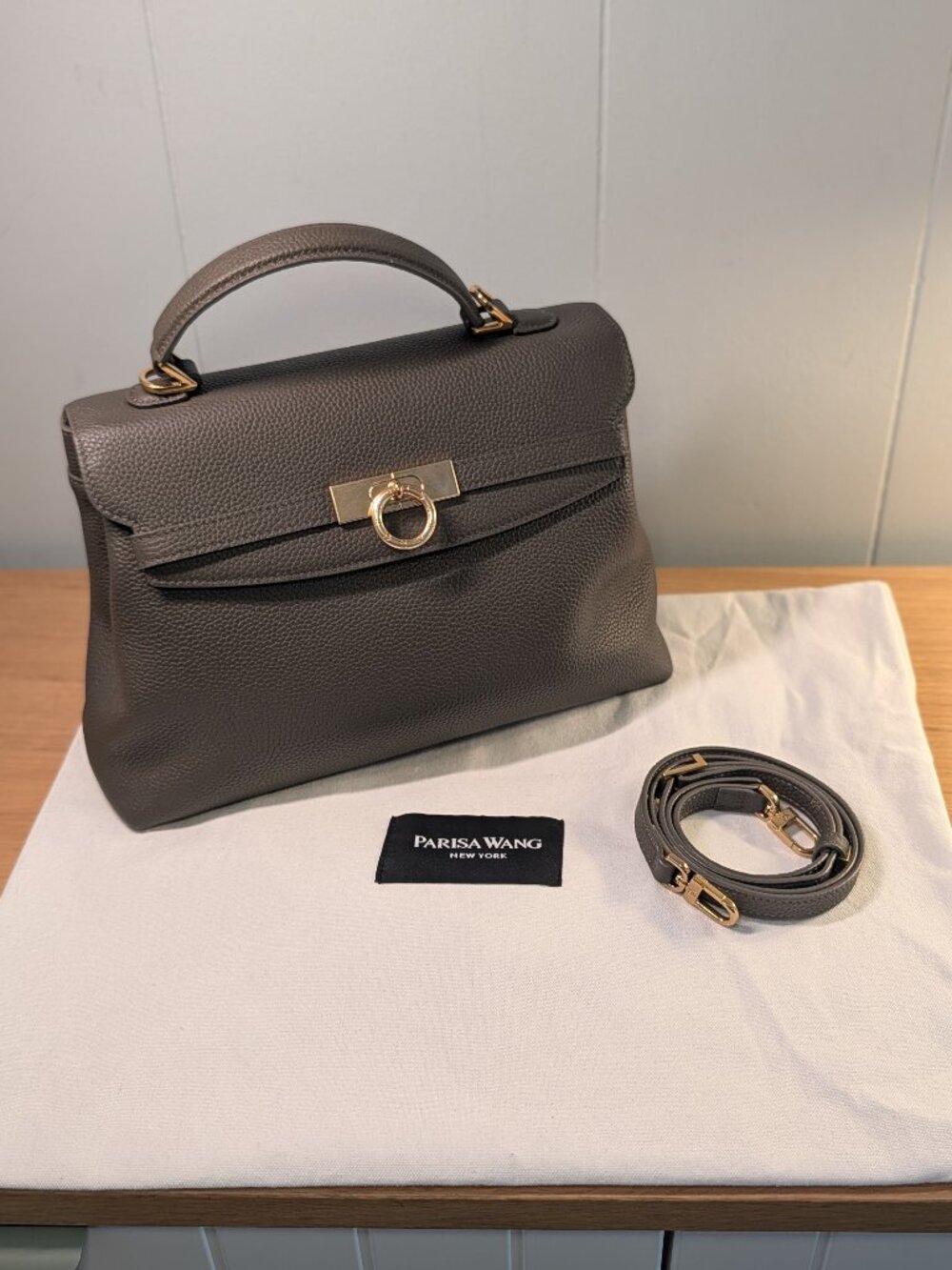 Parisa Wang Grace Medium Soft Top Handle bag in Parisian Grey (NWOT)